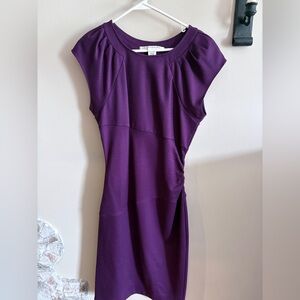 Diane Von Furstenberg Plum Cap-Sleeve Sheath Dress